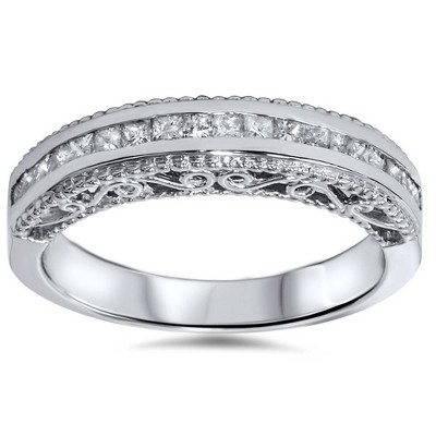 Pompeii3 1/2ct Princess Cut Vintage 14k Diamond Anniversary Ring : Target