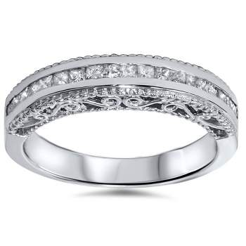 Pompeii3 1/2ct Princess Cut Vintage 14K Diamond Anniversary Ring