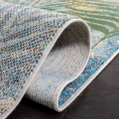 Lillian LLN308 Power Loomed Runner Rug - Blue/Green - 2'2"x7' - Safavieh