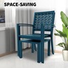 3-Piece Outdoor Bistro Set – Modern Steel Patio Furniture with 2 Stackable Chairs & Table – Rust-Resistant - 3 of 4
