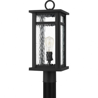 Moira Earth Black Outdoor Post Lantern with Water Glass