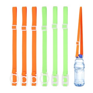 Unique Bargains Hiking Walking Outdoor Adjustable Shoulder Strap with Carrier Ring Water Bottle Lanyards 6 Pcs - 1 of 4