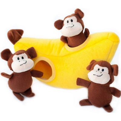 ZippyPaws Burrow Monkey and Banana Dog Toy