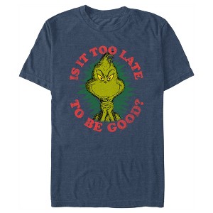 Men's Dr. Seuss Christmas Grinch Is it too Late T-Shirt - 1 of 4
