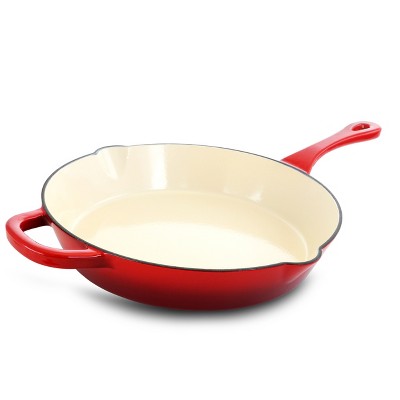 Crock-Pot Artisan 12 Inch Enameled Cast Iron Skillet in Scarlet Red