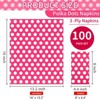 DYLIVeS 100 Pack Pink and White Polka Dots Guest Towel Napkins,Red Disposable Dinner Napkins Easter Paper Hand Towels Picnic Napkins - 2 of 4