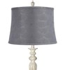 360 Lighting Colonnade Traditional Country 60" Tall Standing Floor Lamp Metal Antique White Finish Living Room Bedroom House Drum Tieling Gray Shade - 2 of 4