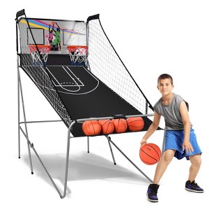 Gymax Indoor Basketball Arcade Game Sport Double Triple Electronic Hoops Shot 2 Player 3 Player With 4/6 Balls (2 Player) - 1 of 4