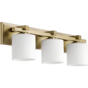 Quorum Lighting 3 - Light Vanity in  Aged Brass - 1 of 1