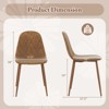 Costway Dining Chair Set of 4 Faux PU Leather Upholstered Kitchen Chairs w/ Metal Legs - 3 of 4