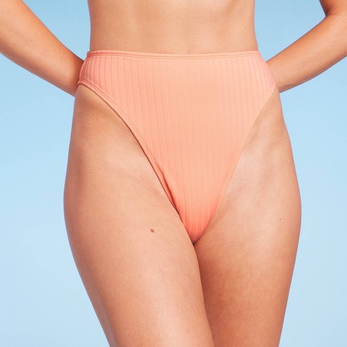 Women's Mid-Rise Cheeky High Leg Bikini Bottom - Wild Fable™ Blue 1X