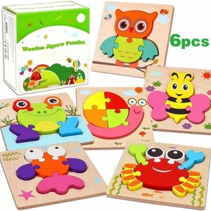 Wooden Puzzles for Toy Beautiful Colors, Vivid and Bright Colors, Exquisite Printing, Clear Patterns - 1 of 4