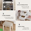 3-in-1 Small Vanity Desk with Flip Top Mirror & LED Lights Makeup Vanity Table Set with 5 Drawers - 4 of 4