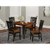 5-Piece Black and Cherry Finish Solid Wood Top - Dining Room Set  - Seats 4 - 2 of 4