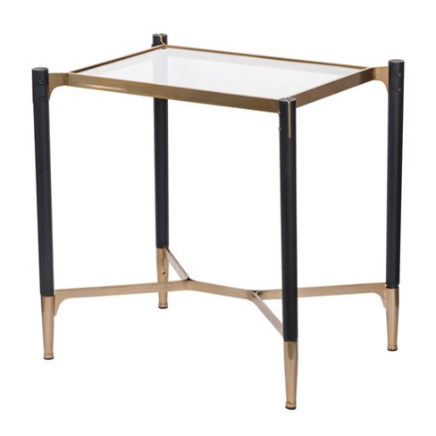 Gold rectangle deals side table