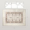 Machine Washable Area Rug Non-Slip Boho Flannel Print Carpet for Living Room, Bedroom and Dining Room, Brown - 3 of 4