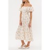 August Sky Women's Floral Off Shoulder Side Split Midi Dress - 3 of 4
