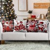 Lomsoe Christmas 4pcs Merry Red House Candy Stocking Snowman Bow Gift Box Pillow Cover Bedding Suitable for Bedroom, Best for Christmas. - 2 of 4