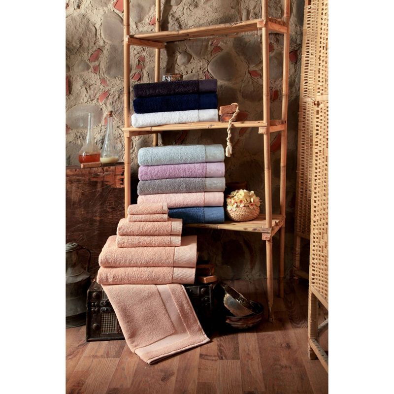 2pc Signature Turkish Cotton Bath Towel Set - Enchante Home, 3 of 4