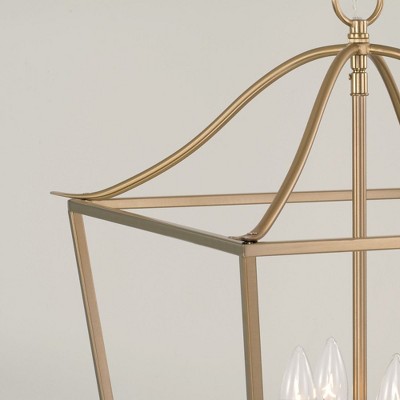 Matte Brass 4-Light Open-Air Chandelier with Tapered Silhouette