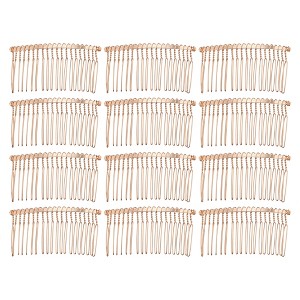 Unique Bargains No Slip Hair Side Combs Accessories Metal For Hair Styling 12 Pcs - 1 of 4