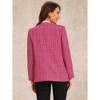 INSPIRE CHIC Women's Single Breasted Collarless Fringed Casual Business Tweed Jacket - 3 of 4