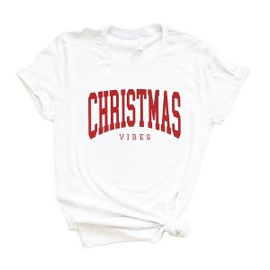Simply Sage Market Women's Christmas Vibes Varsity Short Sleeve Graphic Tee - 1 of 3