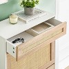 3 Flip Drawers Shoes Storage Cabinet Rattan Shoe Organizer with Metal Legs Freestanding Narrow Shoe Rack Cabinet for Entryway - 4 of 4