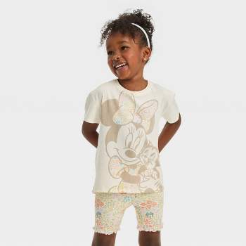 Toddler Girls' Disney Minnie Mouse Top and Bottom Set - Off-White