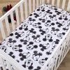 NoJo Disney Mickey Mouse - Charcoal Black and White Smiling Mickey Mouse Nursery Fitted Mini Crib Sheet - 2 of 4