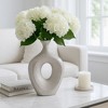 Sagebrook Home Ceramic Oval Vase - Contemporary Glam Abstract Cut-Out Vase Beaded - 3 of 4
