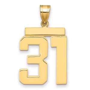 Black Bow Jewelry 14k Yellow Gold, Athletic Collection, Large Polished Number 31 Pendant - 1 of 3