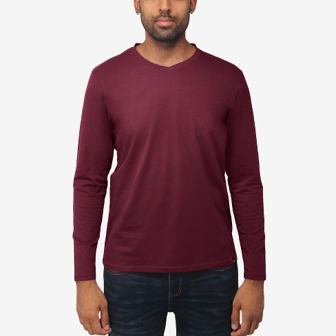 Mens long sleeve clearance v neck t shirts