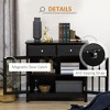 Sideboard Buffet Cabinet, Accent Kitchen Cabinet with Glass Doors, Adjustable Shelf and 2 Drawers for Kitchen, Black - 2 of 4