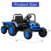 12V Kids Ride on Tractor with Tiltable Trailer 6 Wheels, Ride on Car with Remote Control, Battery Powered Electric Vehicle, Spring Suspension - 2 of 4