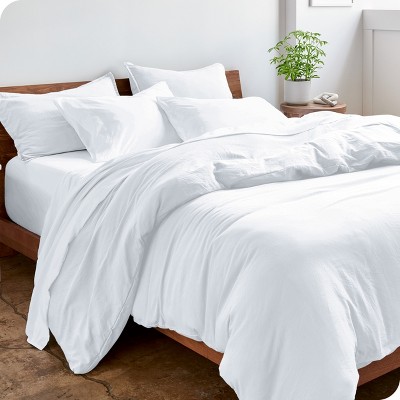 Image of Washed White Oversized King Duvet Cover and Sham Set by Bare Home