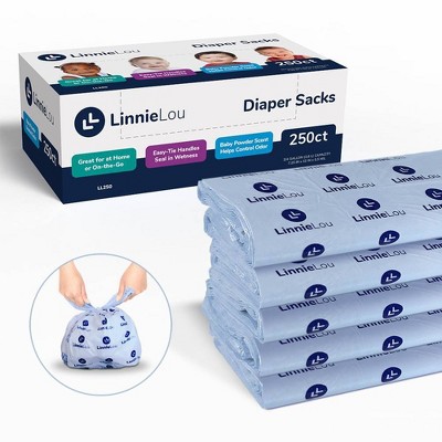 LinnieLou Baby Powder Scented Disposable Diaper Sacks - 250ct