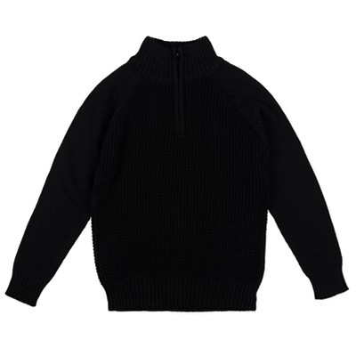 Cozeeme Big Boys Half-zip Long Sleeve Sweater Black 10-12 : Target