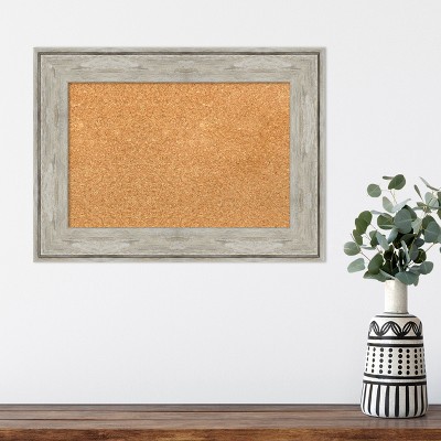 Crackled Metallic Framed Natural Cork Bulletin Board