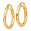 Black Bow Jewelry 4mm x 29mm (1 1/8 Inch) 14k Yellow Gold Classic Round Hoop Earrings - 2 of 4