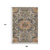 HomeRoots 9' X 12' Terra Cotta And Charcoal Damask Washable Indoor Outdoor Area Rug - 3 of 4