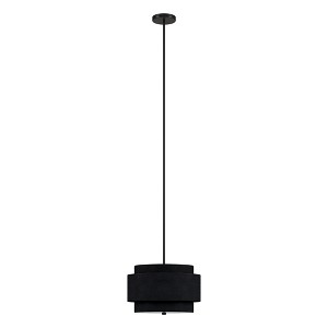Hudson and Canal 16" Wide 2-Light Pendant with Tiered Fabric Shade - 1 of 4
