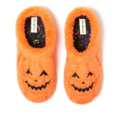 Dearfoams Unisex Jack-O-Lantern Halloween Pumpkin Slipper