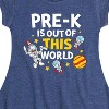 Girls' - Dr. Seuss - Pre-K Out Of This World Cat in the Hat Fit & Flair Cap Sleeve Dress - 2 of 4