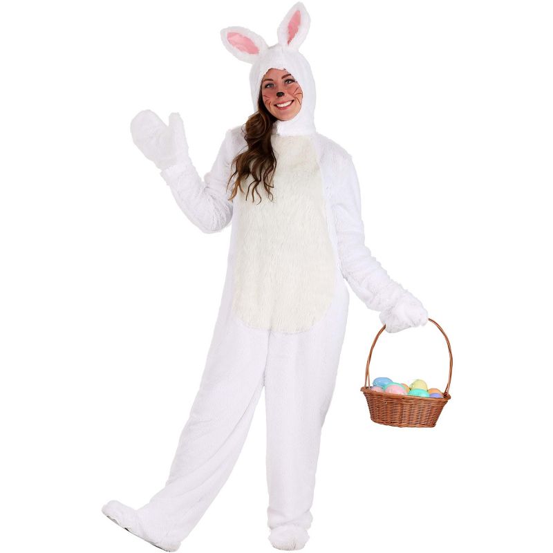 HalloweenCostumes.com Adult White Bunny Costume, 1 of 12