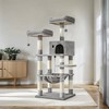 56.3in Cat Tower for Large Cats Indoor Cat Tree Cat Condo with Scratching Posts, Hammock, Plush Perch, Cat Furniture - 2 of 4