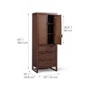 Hatteras Modern Boho Linen Storage Cabinet with Solid Wood & Natural Rattan Accents-Teamson Home - 3 of 4