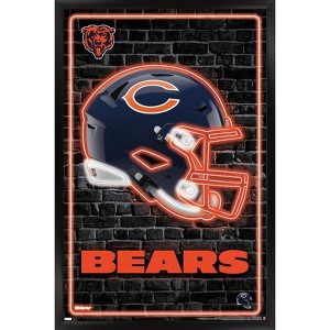 Trends International NFL Chicago Bears - Neon Helmet 23 Framed Wall Poster Prints - 1 of 4