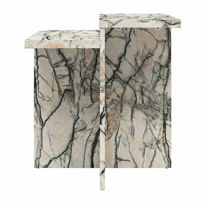 Brielle 27'' Onyx Faux Marble Accent Table