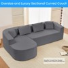 Mjkone 98''Chenille L-Shape Sectional Sofa with Curved Chaise，Modern Cloud 3-Seater Sofa Floor-hugging,No Assembly Required - 4 of 4